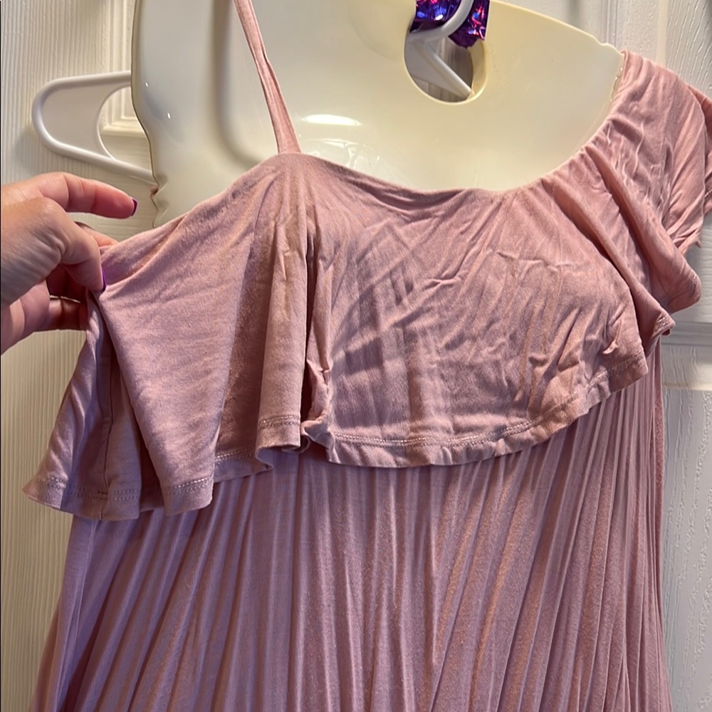 Pink One-Shoulder Ruffle Top - Picture 3 of 6